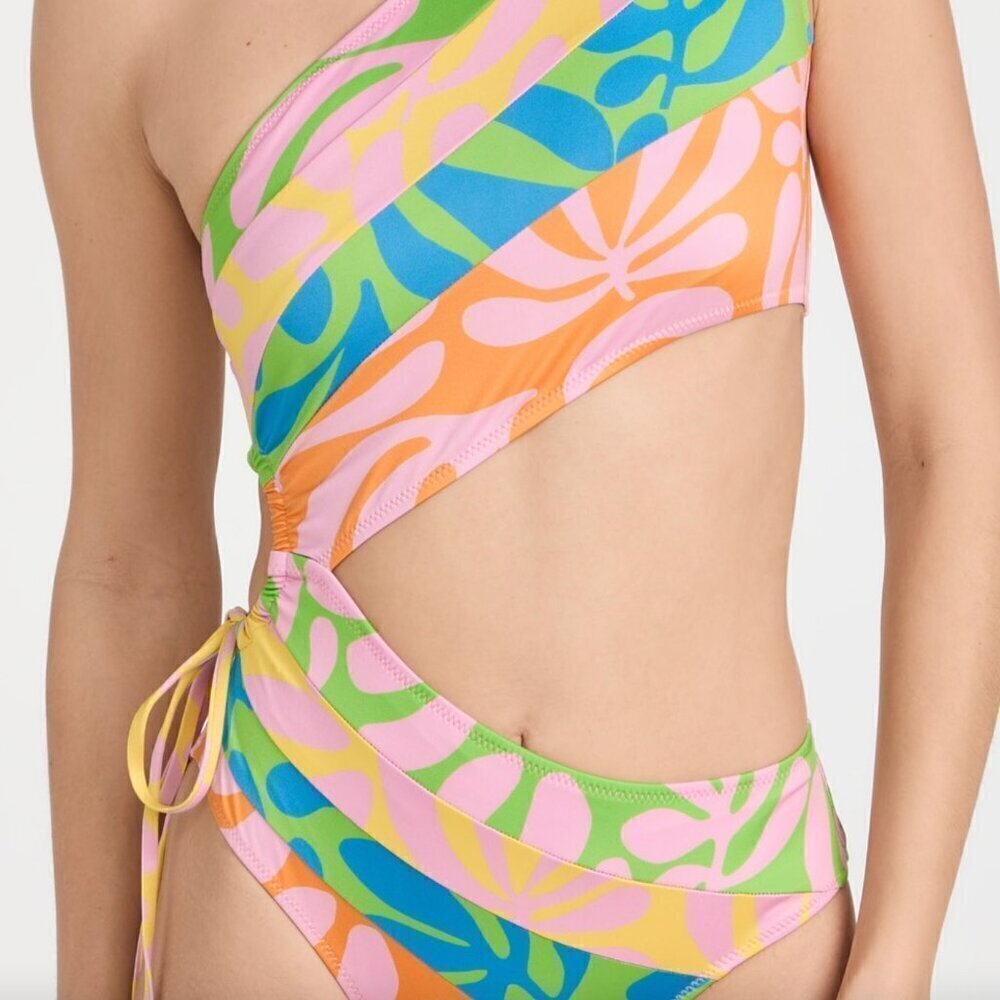 Solid & Striped The Randall‎ One Piece One Shoulder Small Cut Out Floral - Picture 3 of 8